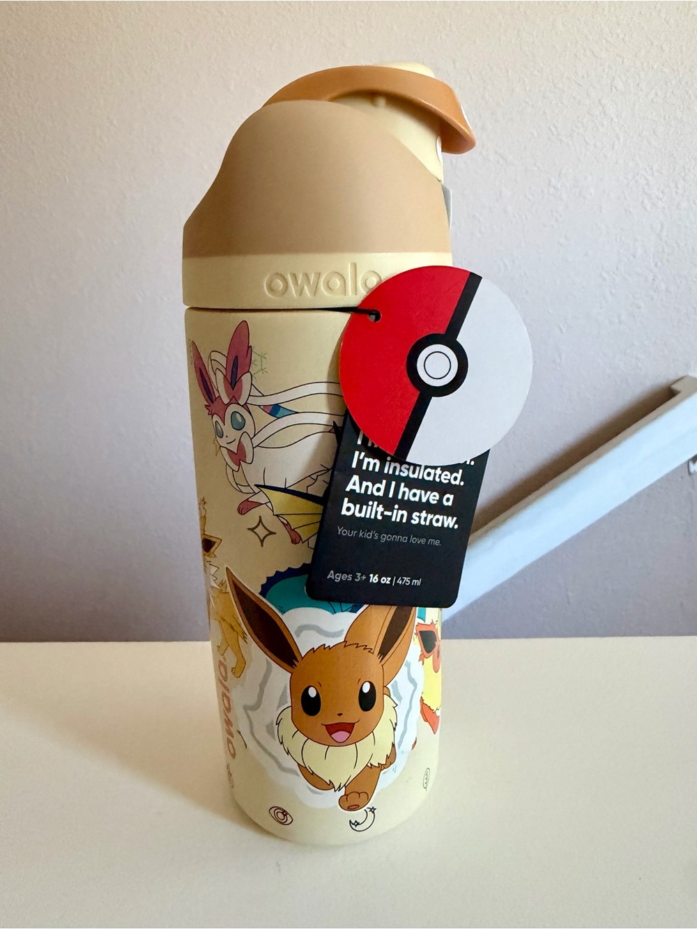 Owala Kids Pokémon Eevee Insulated Bottle - Cream/Tan